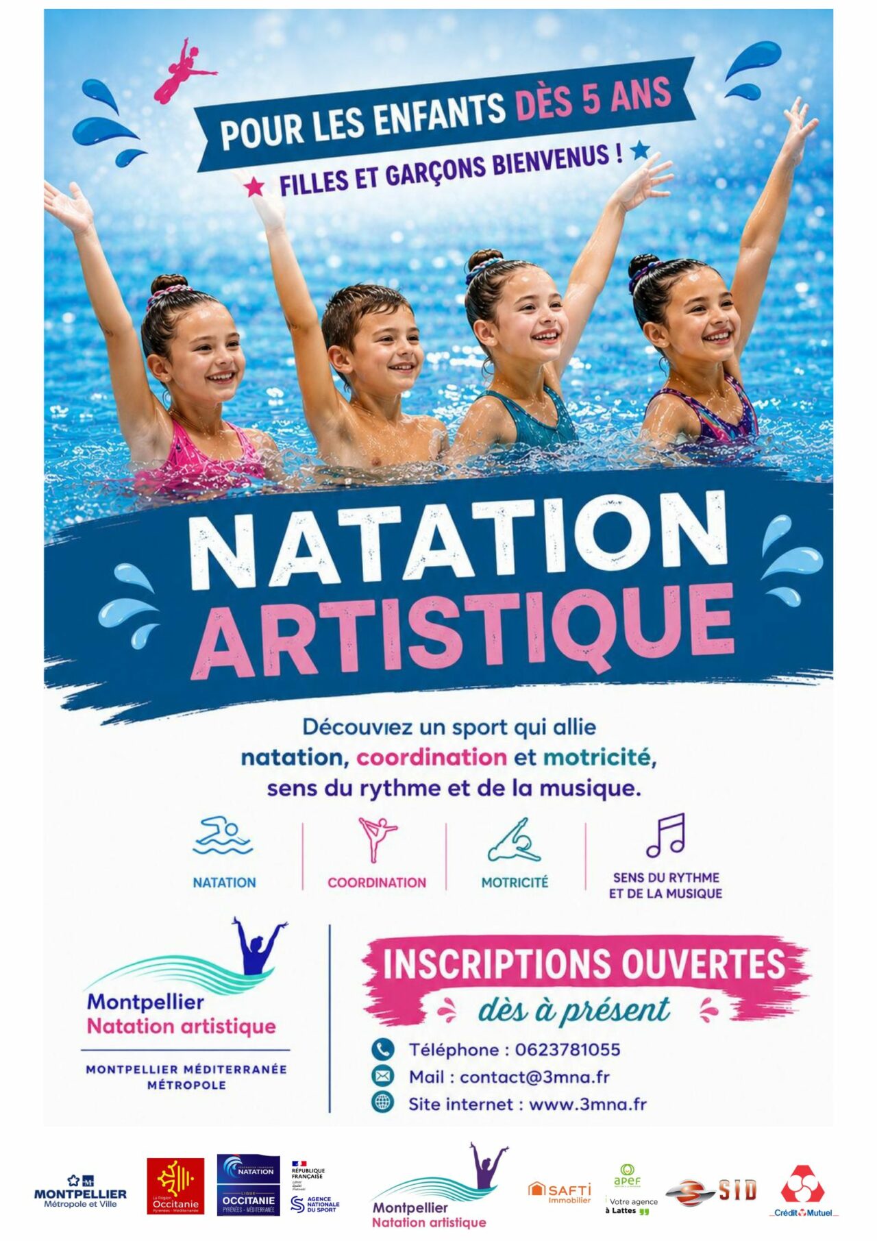 Natation artistique à Montpellier Adhésion 2026 2027